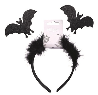 Bat Headband with Feathers, circumference 37 cm