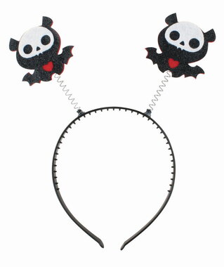 Bats Headband with a Heart on a Spring