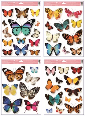 Window Cling with Glitter Butterflies 30 x 42 cm