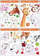 6886 Okenní fólie vykukující zvířátka 30 x 42 cm-1