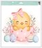 Decorative Window Cling – Chick with pink Egg