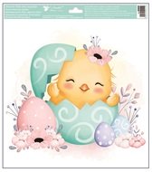 Decorative Window Cling – Chick with green Egg