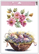 Decorative Window Cling – Basket with Eggs and Berries