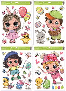 Window Cling with Glitter Easter Fun 30 x 42 cm