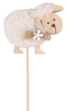 Wooden Sheep 5.5 x 5 cm + stick