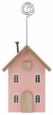 House with Holder wooden pink 8 x 17 x 3 cm on stand