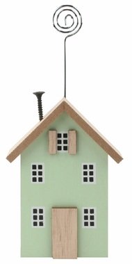 House with Holder wooden green 8 x 17 x 3 cm on stand