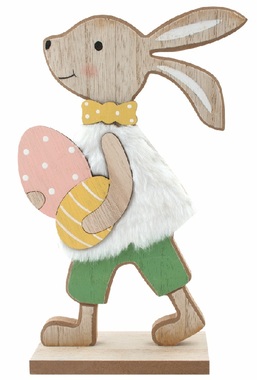 Easter Bunny wooden 11 x 22 x 5 cm on stand