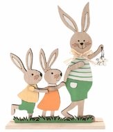 7163 Dekorace Zaječ&iacute; rodina 18 x 22 x 4,5 cm na postaven&iacute;-1