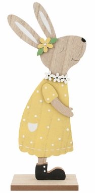 Bunny in yellow wooden 13 x 30 x 5 cm on stand