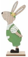 Bunny in green wooden 13 x 30 x 5 cm on stand