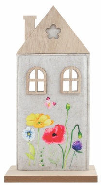 Spring Decoration Felt House 14 × 27 × 5 cm, for standing