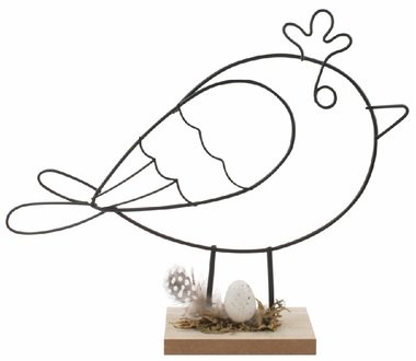Metal Bird with Egg in Nest 22 x 18 x 5 cm for standing