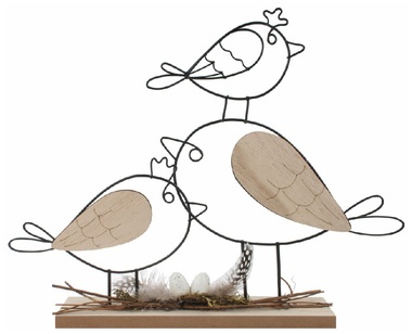 Easter Bird Family Metal 35 × 26.5 × 5 cm, for standing