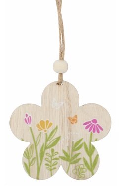Flower with meadow motif wooden 7 x 7 x 0.5 cm for hanging