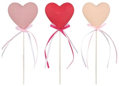 Plastic Heart on Stick 6 cm + Stick
