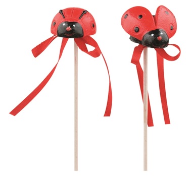 Plastic Ladybird on Stick 3 cm + Stick