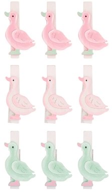 Wooden Goose 4,5 cm on Clip 9 pcs