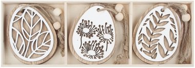 Hanging Wooden Egg 7,5 cm 6 pcs