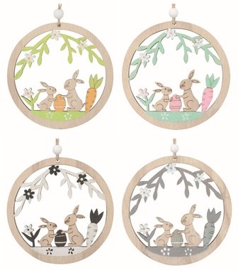Easter decoration Bunny in a wooden Circle 10 x 10 x 0.5 cm for hanging