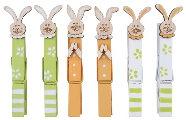 Peg with Rabbit 8,5 cm, 6 pcs