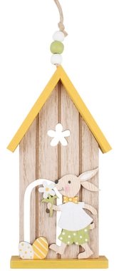 Hanging Wooden House with Rabbit 16 cm
