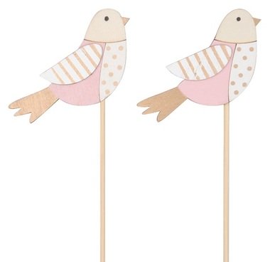 Bird on stick 9 x 6 x 0,5 cm, 2 pcs