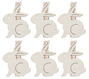 Beige rabbit,6pcs,6cm