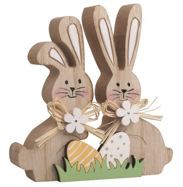 Wooden Bunnies for Standing 11.5 x 11.5 cm