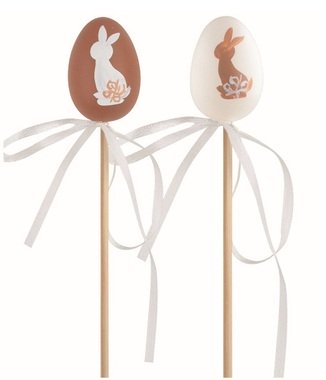Easter plastic Eggs Brown bunnies 4 cm + stick