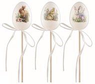 Easter Egg plastic Bunny painted 6 cm + stick