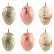 7588 Velikonočn&iacute; vejce plastov&aacute; Se zlat&yacute;m efektem 4 cm na zavě&scaron;en&iacute;, 6 ks v s&aacute;čku-1