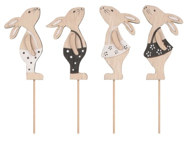 Wooden Bunny 4 x 8,5 x 0,5 cm + stick
