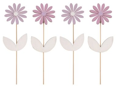 Wooden Flower with Moving Bloom, Pink, Purple 