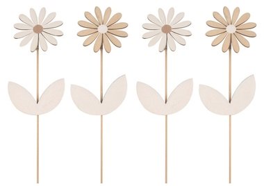Wooden Flower with Moving Bloom, Brown 