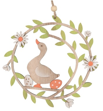 Wreath with Goose for hanging 15,5 x 15,5 x 0,5cm