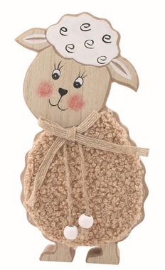 Wooden Sheep brown 10.5 x 17 x 3 cm standing