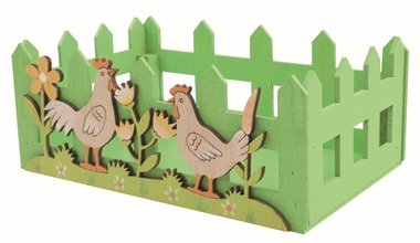 Wooden Fence Hen green 16 x 6.5 x 10 cm