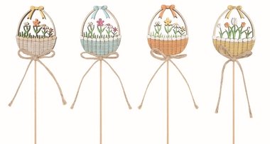 Wooden Flower Basket 4.5 x 5.5 x 0.5 cm + stick