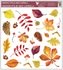 Decorative Window Cling – Colorful autumn Leaves with Pine Cones and Chestnuts