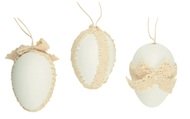 Egg, white 6 cm, Lace