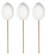 Decoration on Stick White Egg,6 cm+stick, 12 pcs