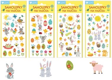 Egg Gel Stickers 9 x 19 cm, Happy Easter