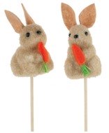 Bunny with Carrot on Stick 6 cm + Stick 