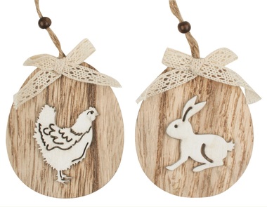 Hanging Wooden Egg 8x 9,5 x 0,5 cm
