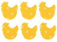 Hen 3,5 cm with Double-sided Sticker, 8 pcs Bag