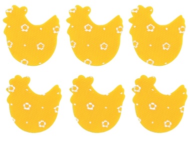 Hen 3,5 cm with Double-sided Sticker, 8 pcs Bag