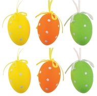 8966 Vajíčka plastová na zavěšení 6 cm, 6 ks v sáčku -1