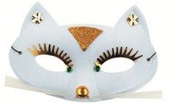 Masquerade Mask 17 x 12 cm White Cat
