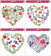 978 Okenní fólie s glitry srdce 30x30 cm -1